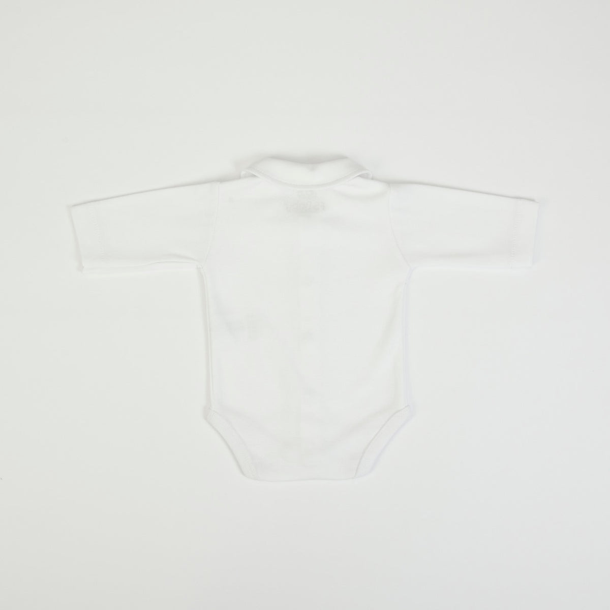 Body Neonato Manica Lunga Modello Polo - Bianco - retro