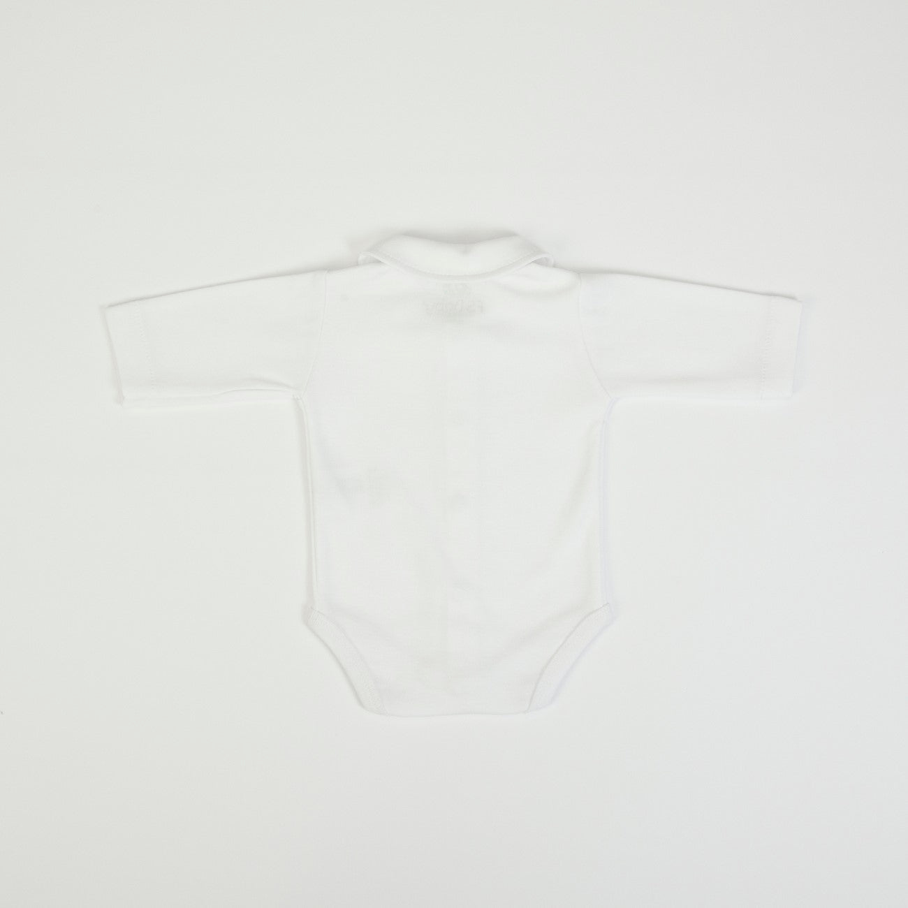 Body Neonato Manica Lunga Modello Polo - Bianco - retro