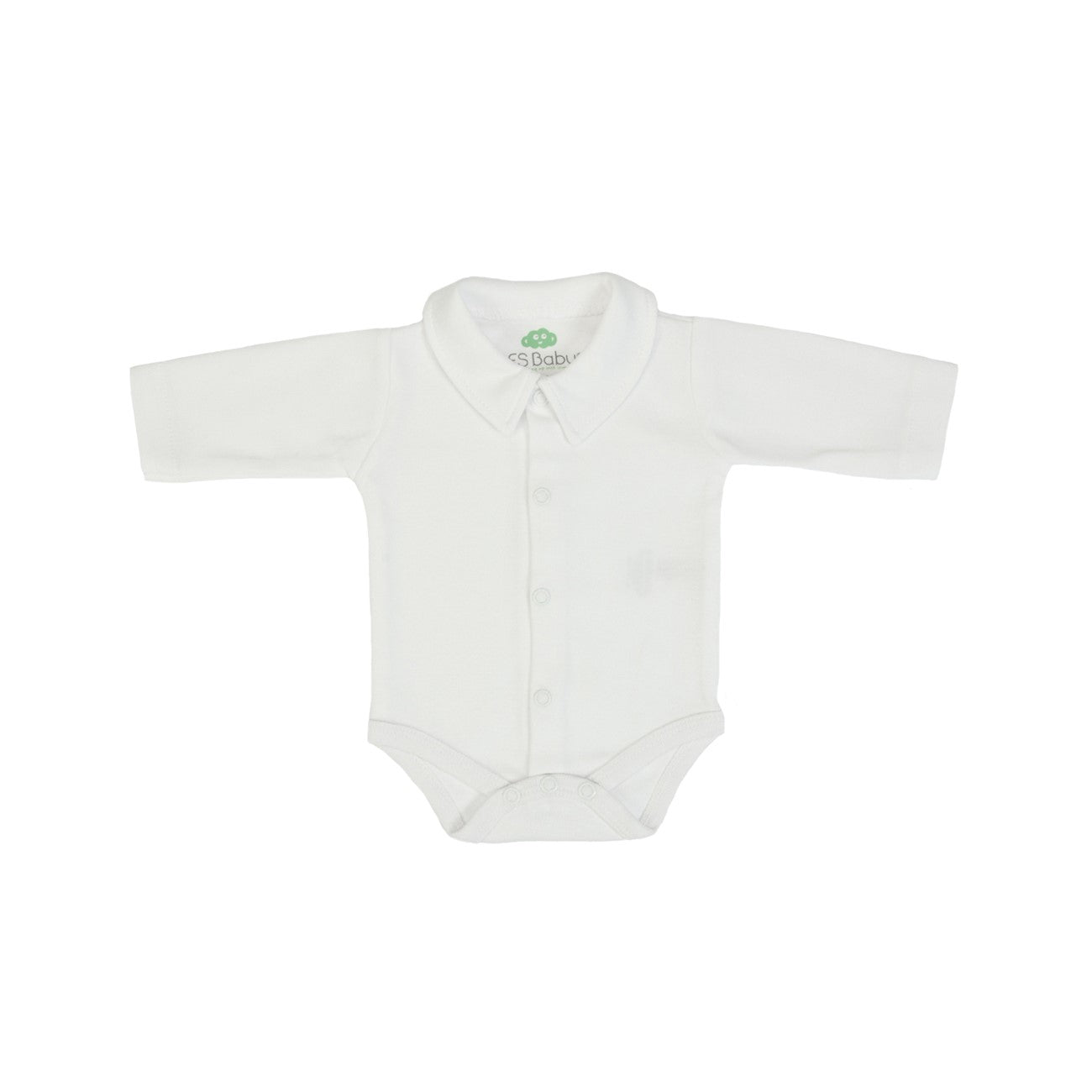 Body Neonato Manica Lunga Modello Polo - Bianco