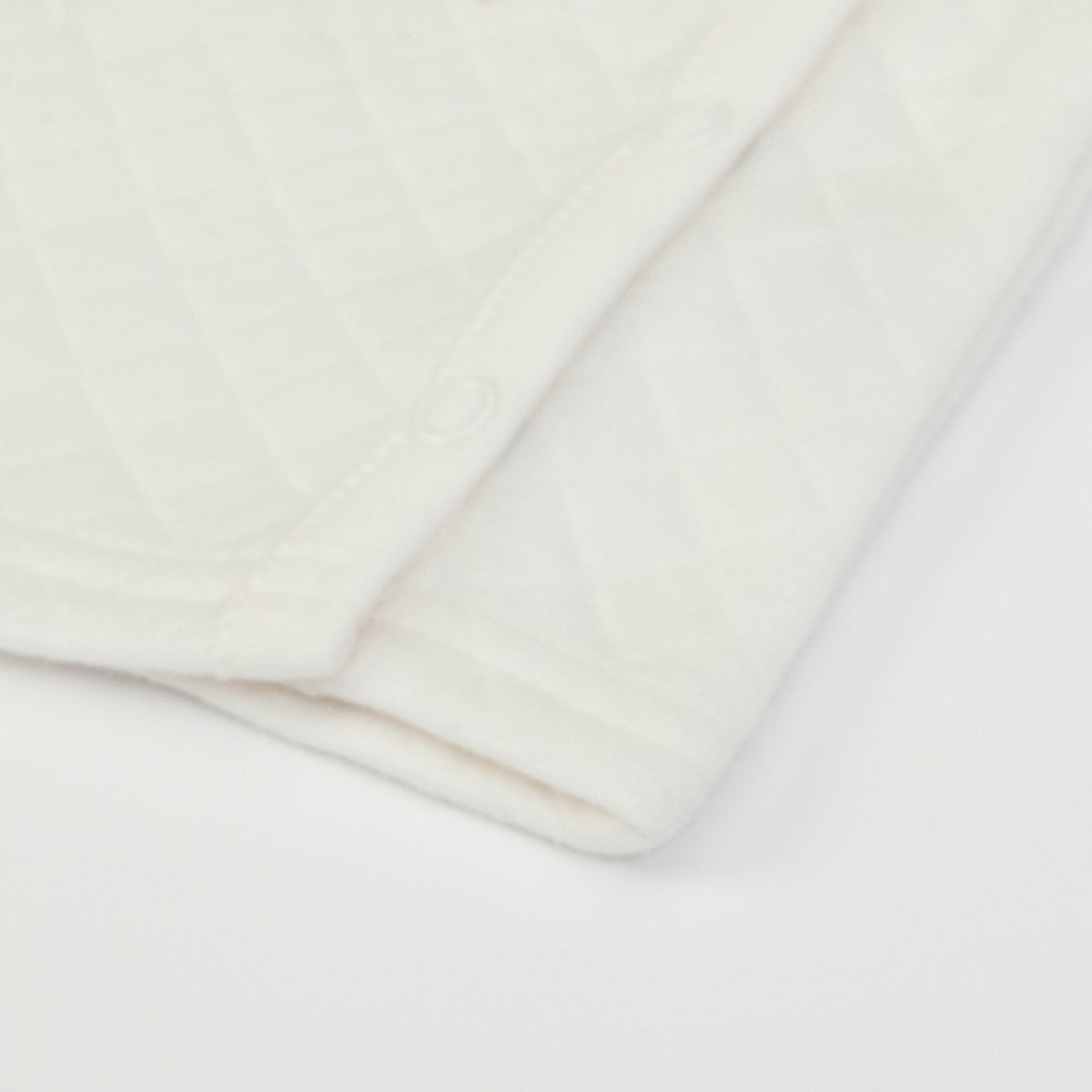 Tutina Neonato Nascita Invernale in Cotone Trapuntato Panna - chiusura