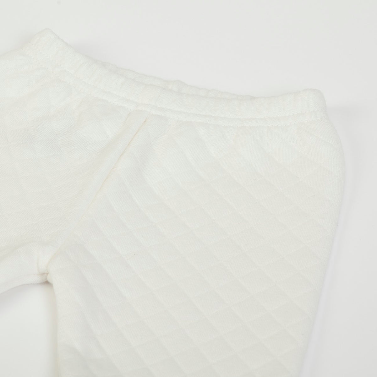 Tutina Neonato Nascita Invernale in Cotone Trapuntato Panna - elastico