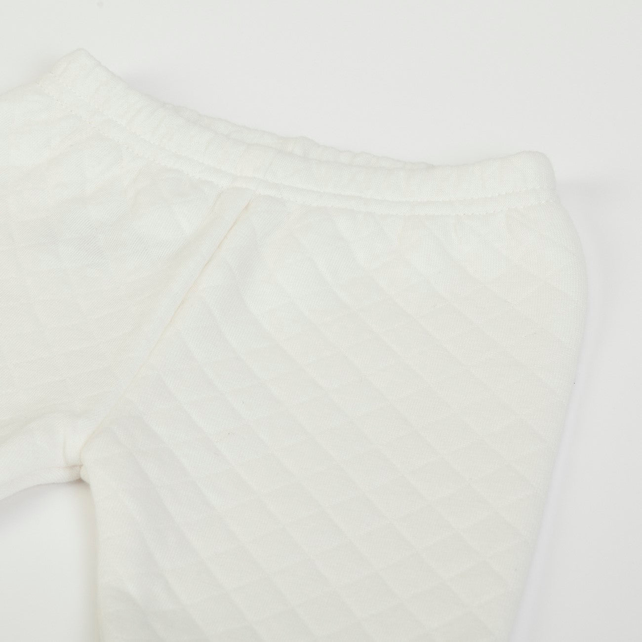 Tutina Neonato Nascita Invernale in Cotone Trapuntato Panna - elastico