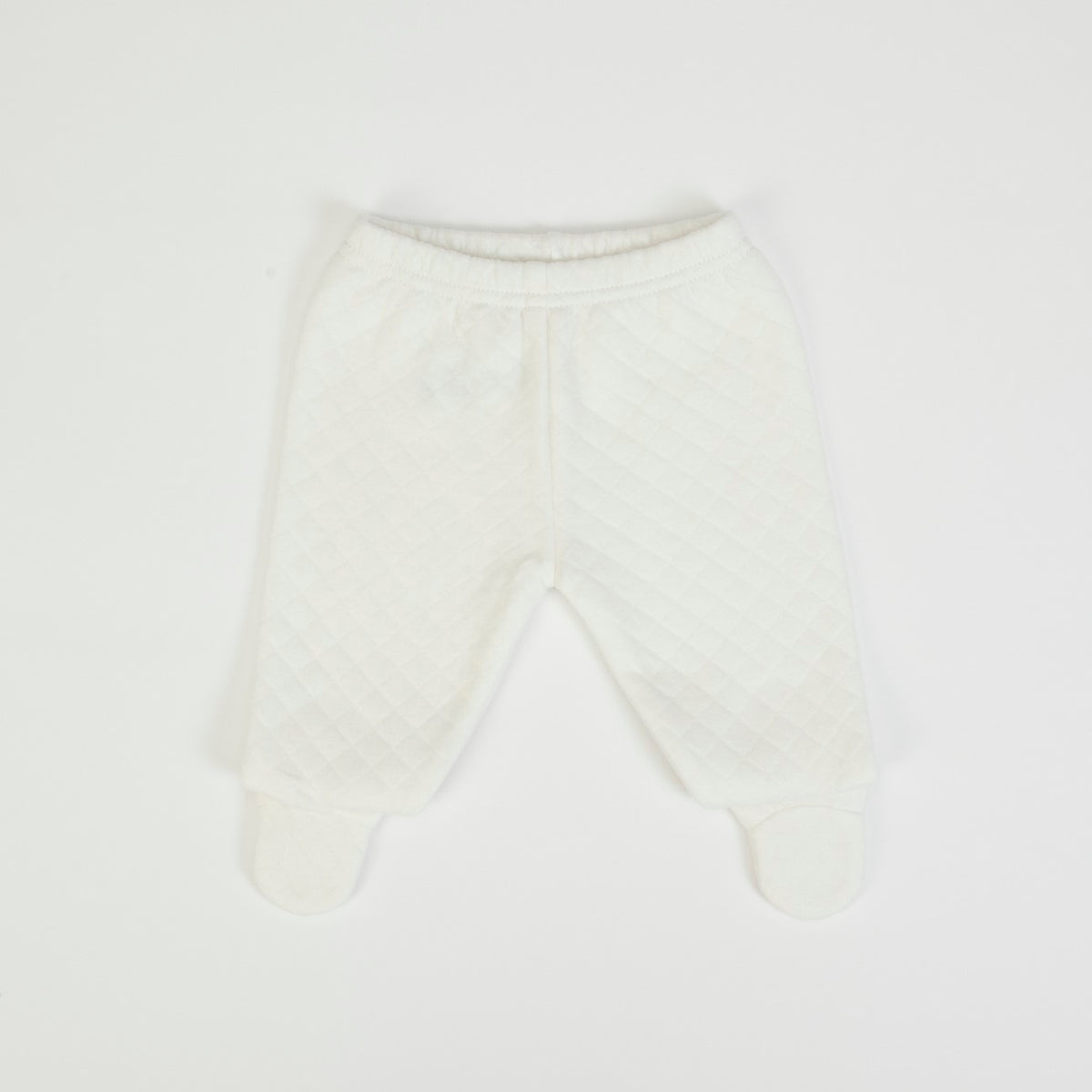 Tutina Neonato Nascita Invernale in Cotone Trapuntato Panna - pantalone
