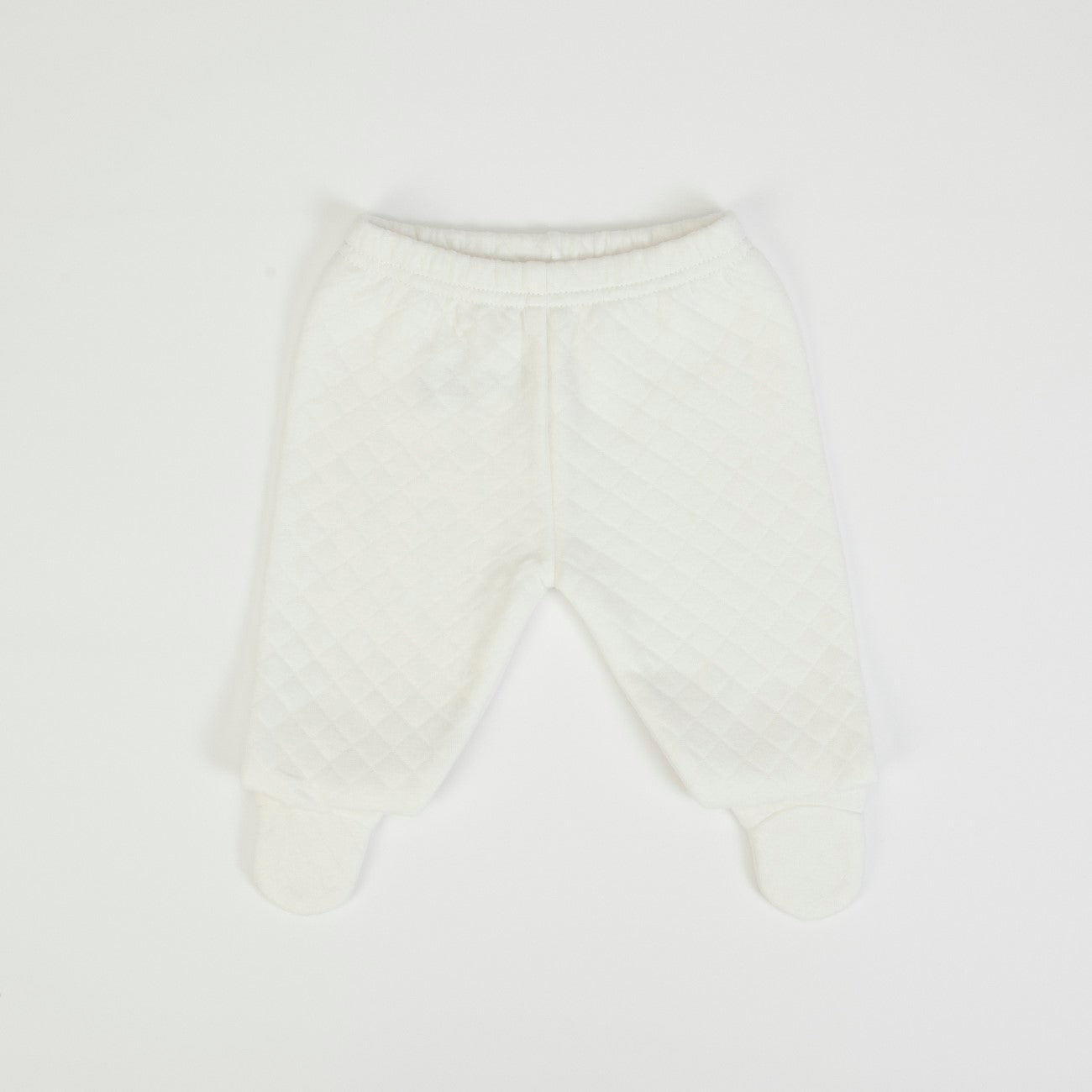 Tutina Neonato Nascita Invernale in Cotone Trapuntato Panna - pantalone