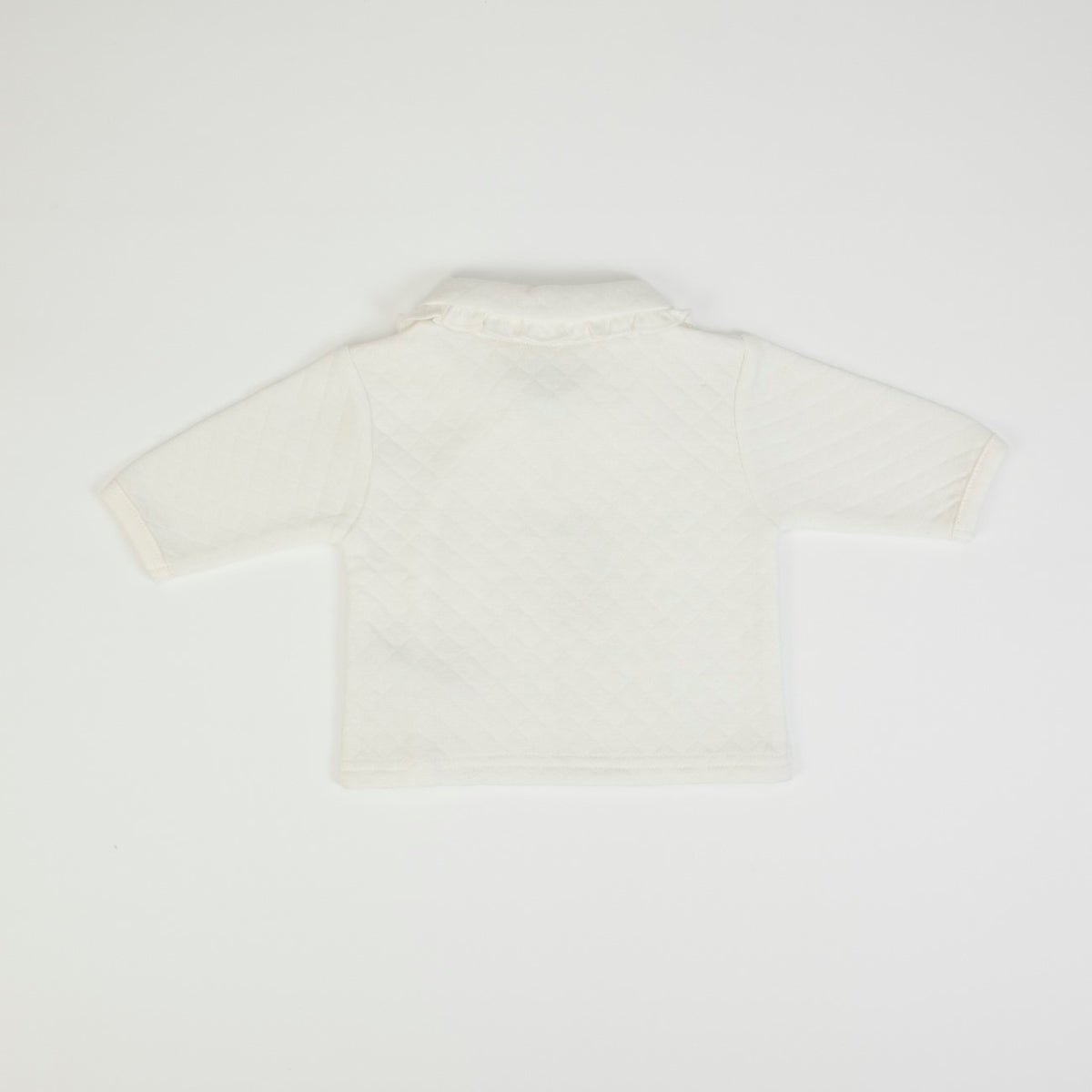 Tutina Neonato Nascita Invernale in Cotone Trapuntato Panna - retro
