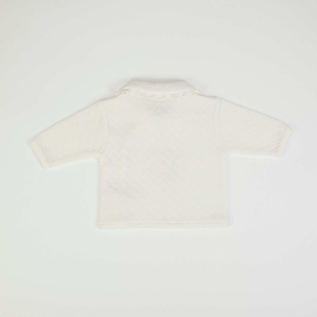 Tutina Neonato Nascita Invernale in Cotone Trapuntato Panna - retro
