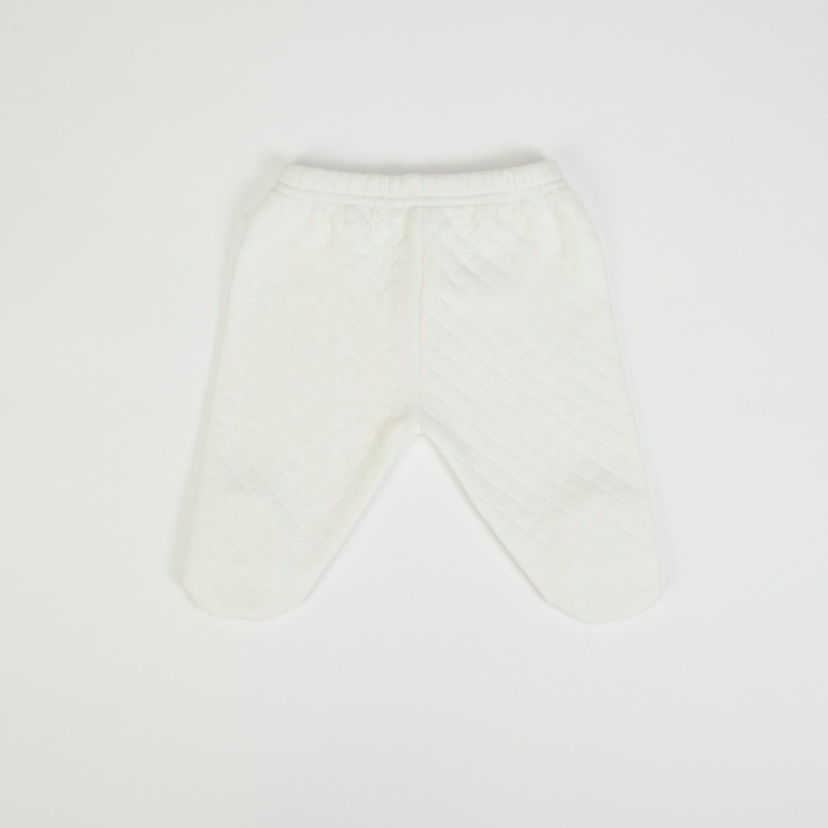 Tutina Neonato Nascita Invernale in Cotone Trapuntato Panna- retro pantalone 