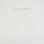 Tutina Neonato Nascita Invernale in Cotone Trapuntato Panna- retro pantalone 