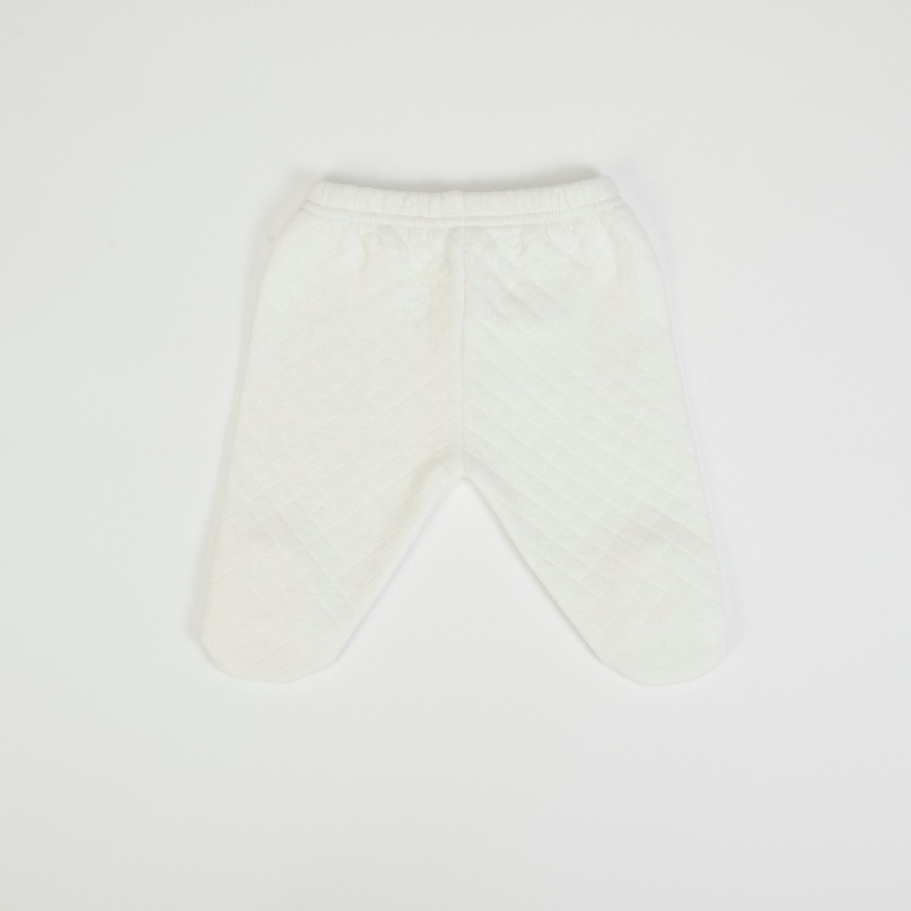 Tutina Neonato Nascita Invernale in Cotone Trapuntato Panna- retro pantalone 