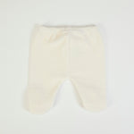 Tutina Neonata Nascita in Ciniglia Invernale Panna - retro pantalone