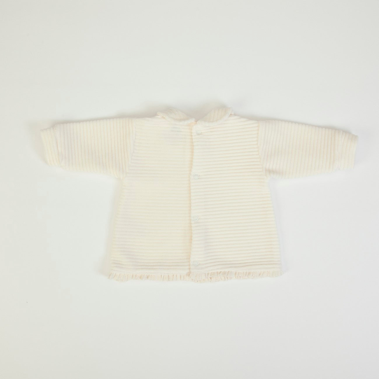 Tutina Neonata Nascita in Ciniglia Invernale Panna - retro maglia