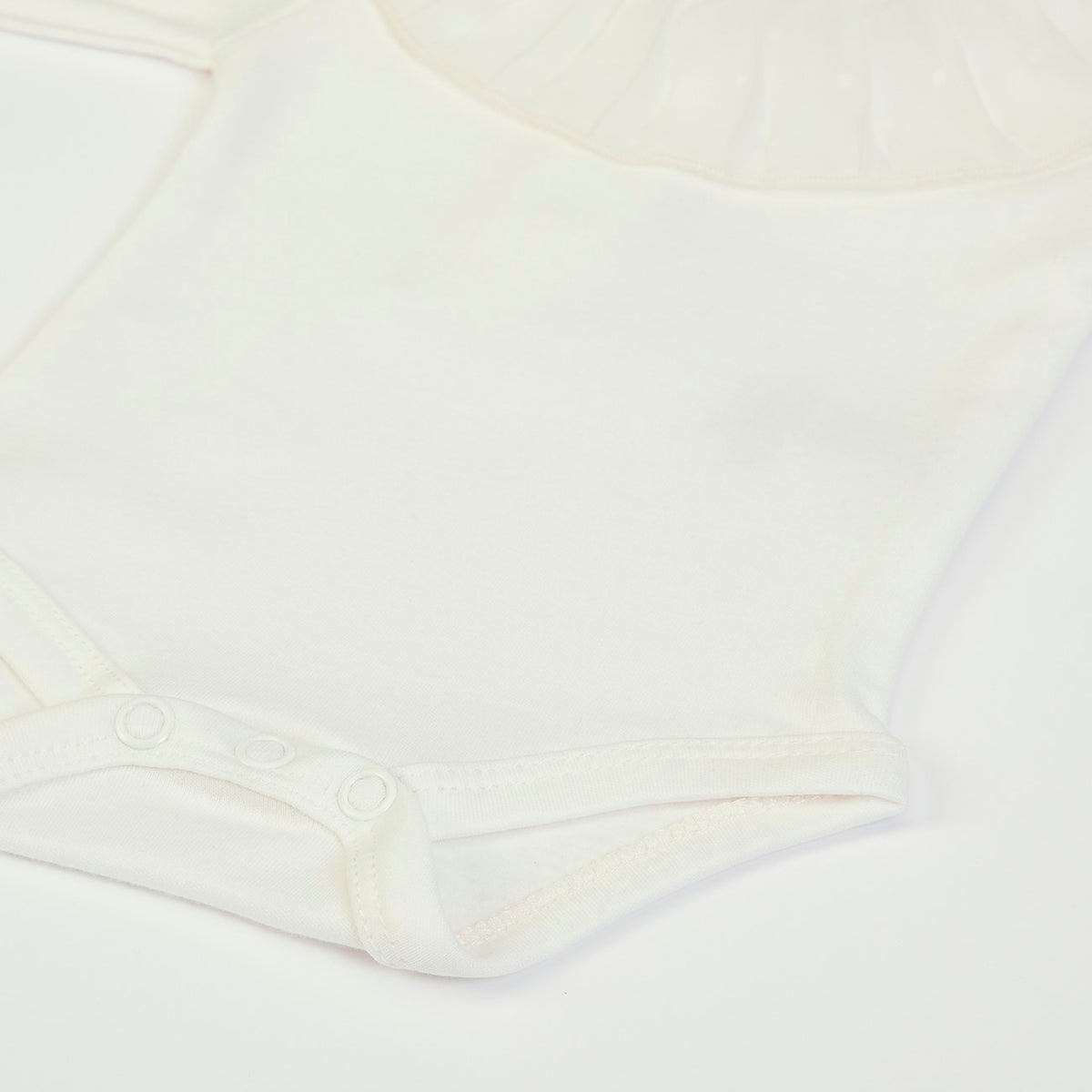 Body Neonata Bambina in Caldo Cotone Panna - chiusura