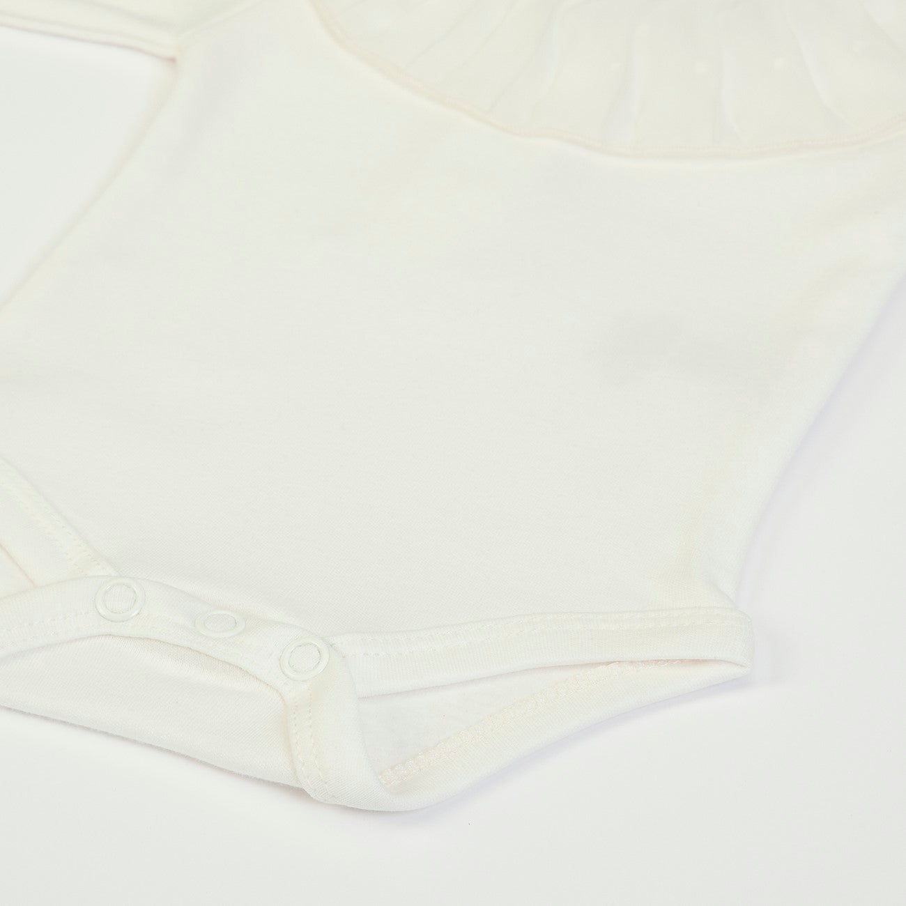Body Neonata Bambina in Caldo Cotone Panna - chiusura