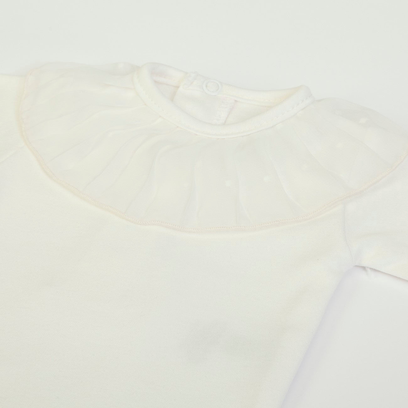 Body Neonata Bambina in Caldo Cotone Panna - Collo