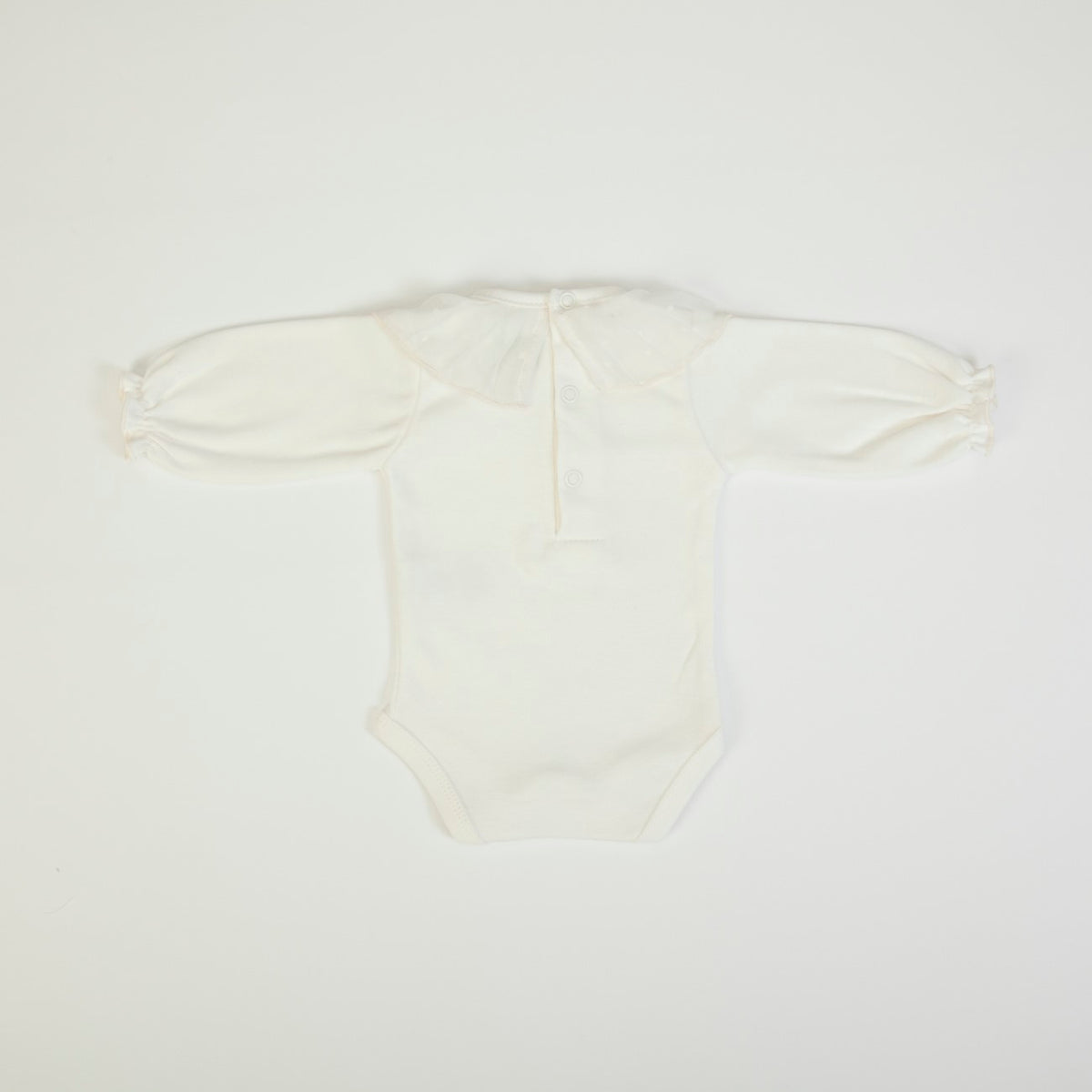 Body Neonata Bambina in Caldo Cotone Panna - retro