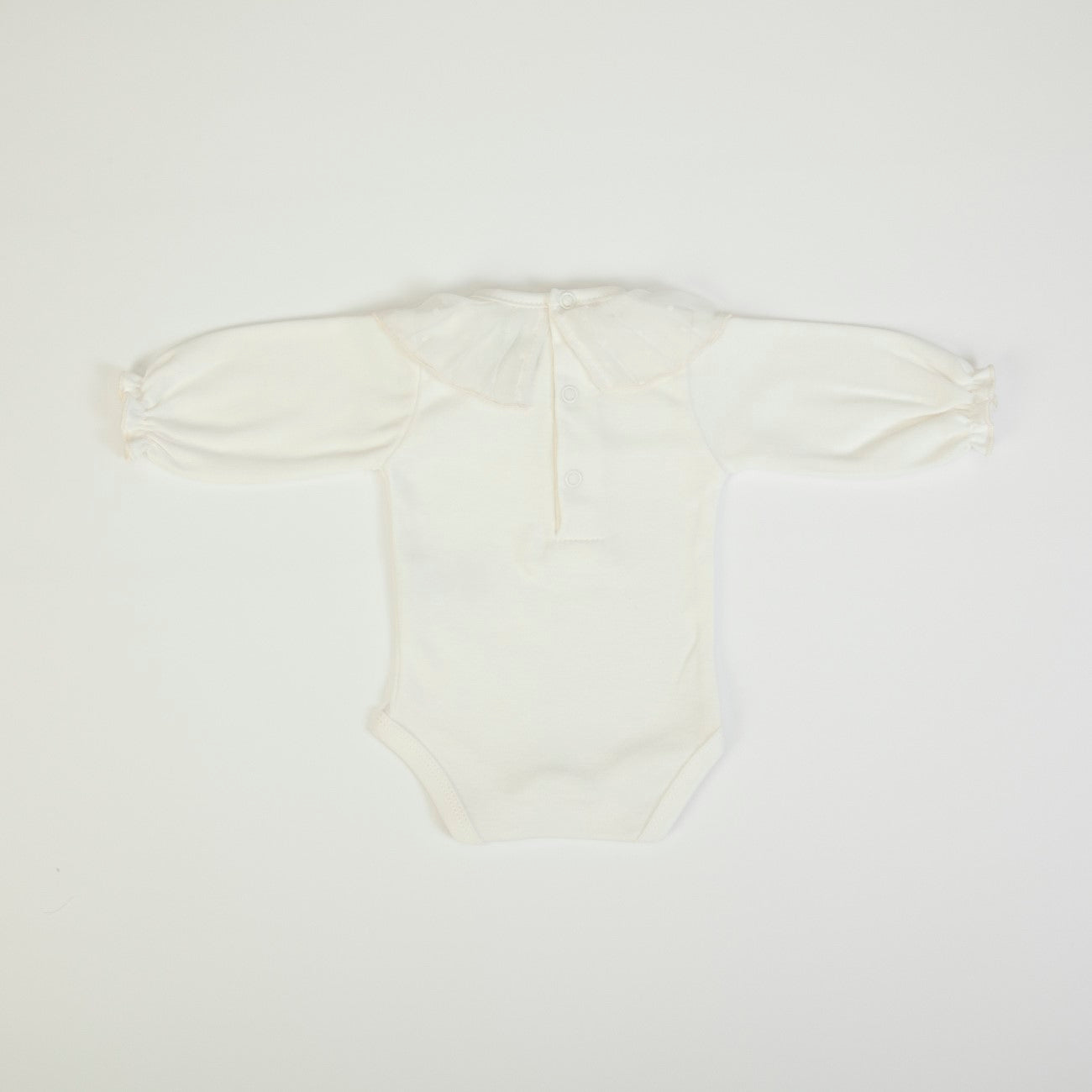 Body Neonata Bambina in Caldo Cotone Panna - retro