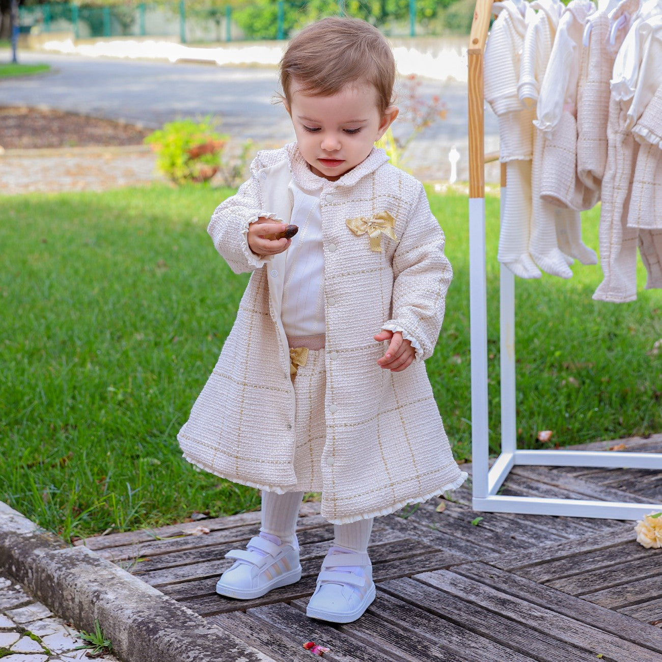 Cardigan Cappotto Bambina Elegante Golden