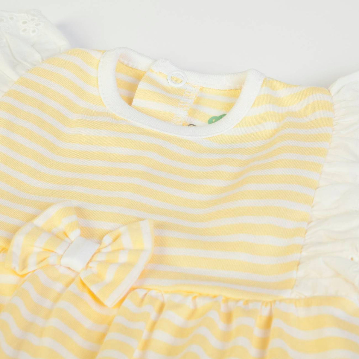 Salopette Neonata Bambina in Cotone - Sunflowers - Fs Baby - collo