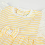 Salopette Neonata Bambina in Cotone - Sunflowers - Fs Baby - collo