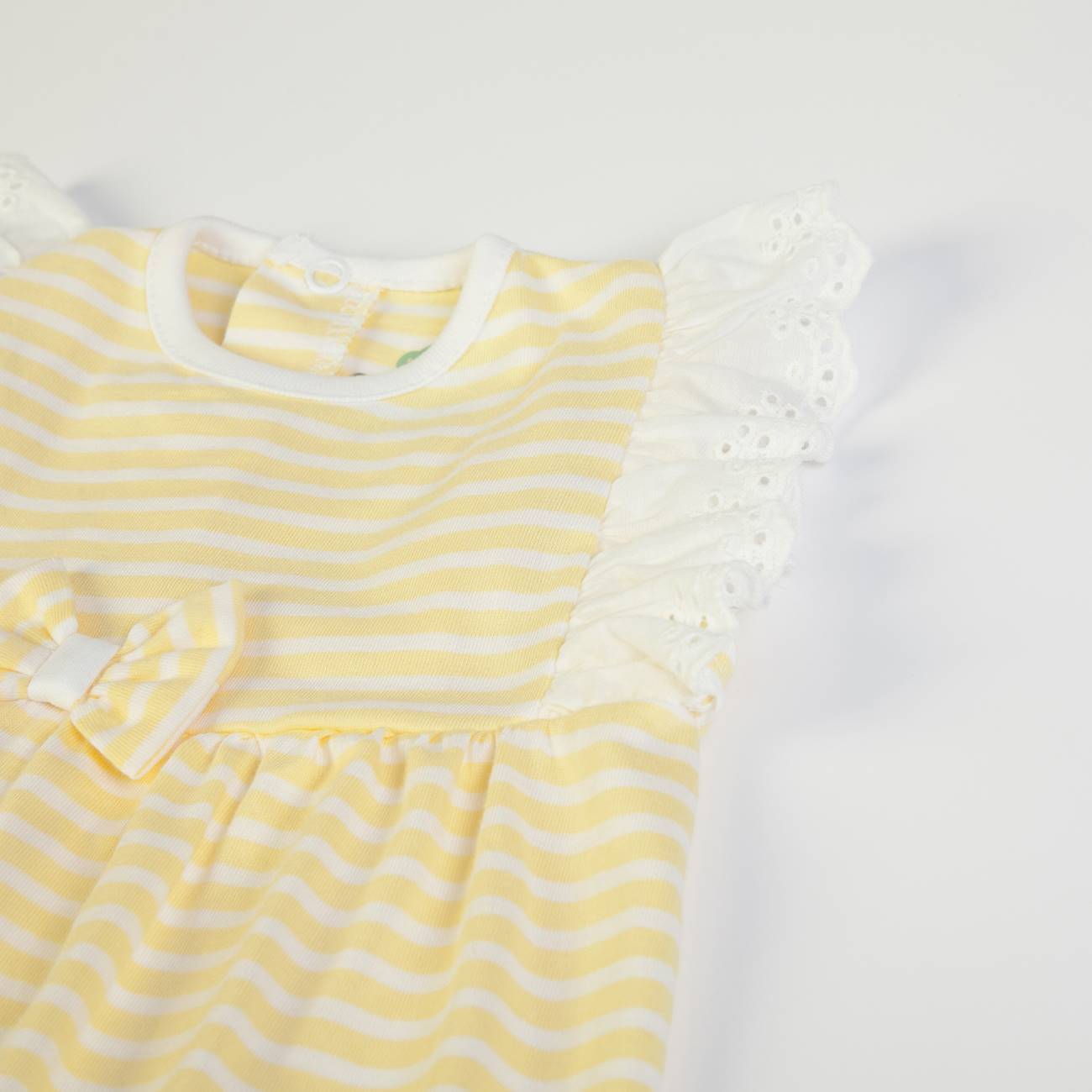 Salopette Neonata Bambina in Cotone - Sunflowers - Fs Baby - manica