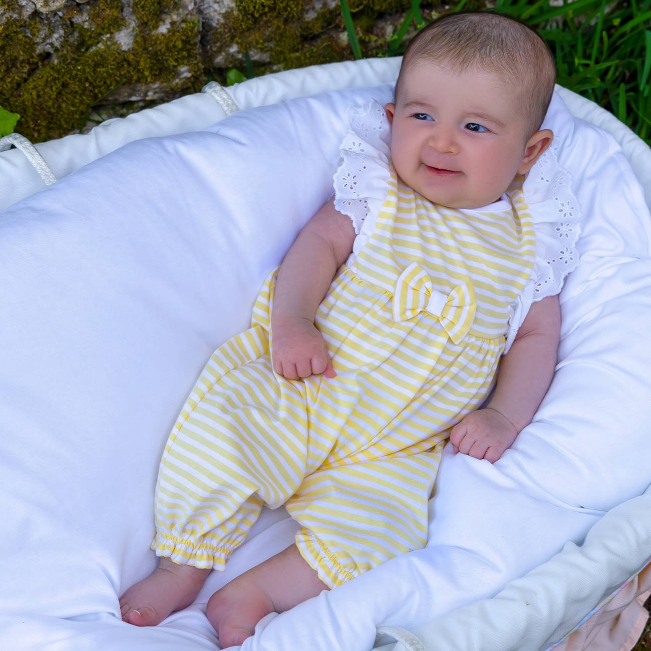 Salopette Neonata Bambina in Cotone - Sunflowers - Fs Baby 