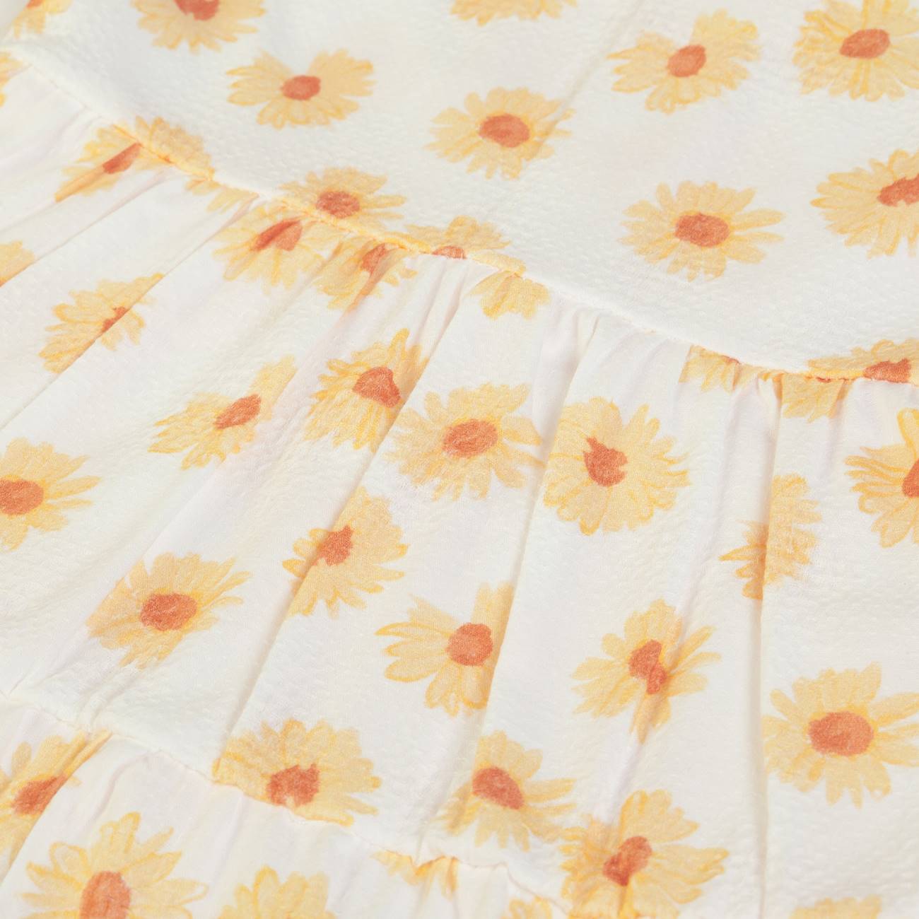 Vestito Bambina Estivo in Cotone - Sunflowers - FS-Baby - pieghe