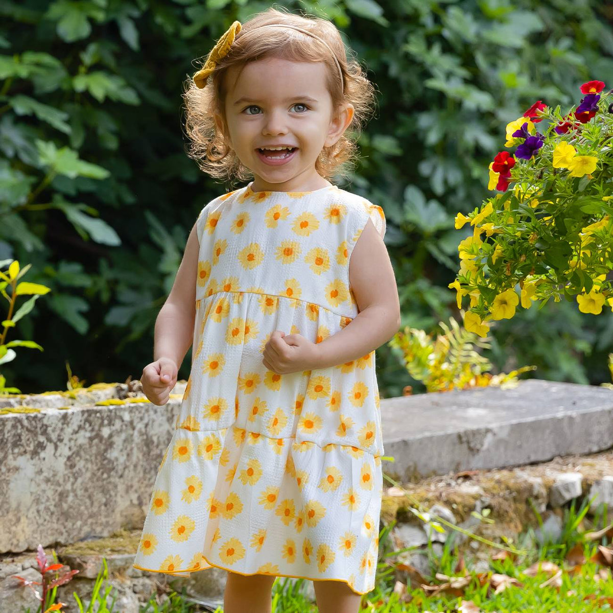 Vestito Bambina Estivo in Cotone - Sunflowers - FS-Baby