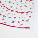 Vestito Bambina Estivo in Cotone Stampato - Marinara - Fs-Baby - tessuto