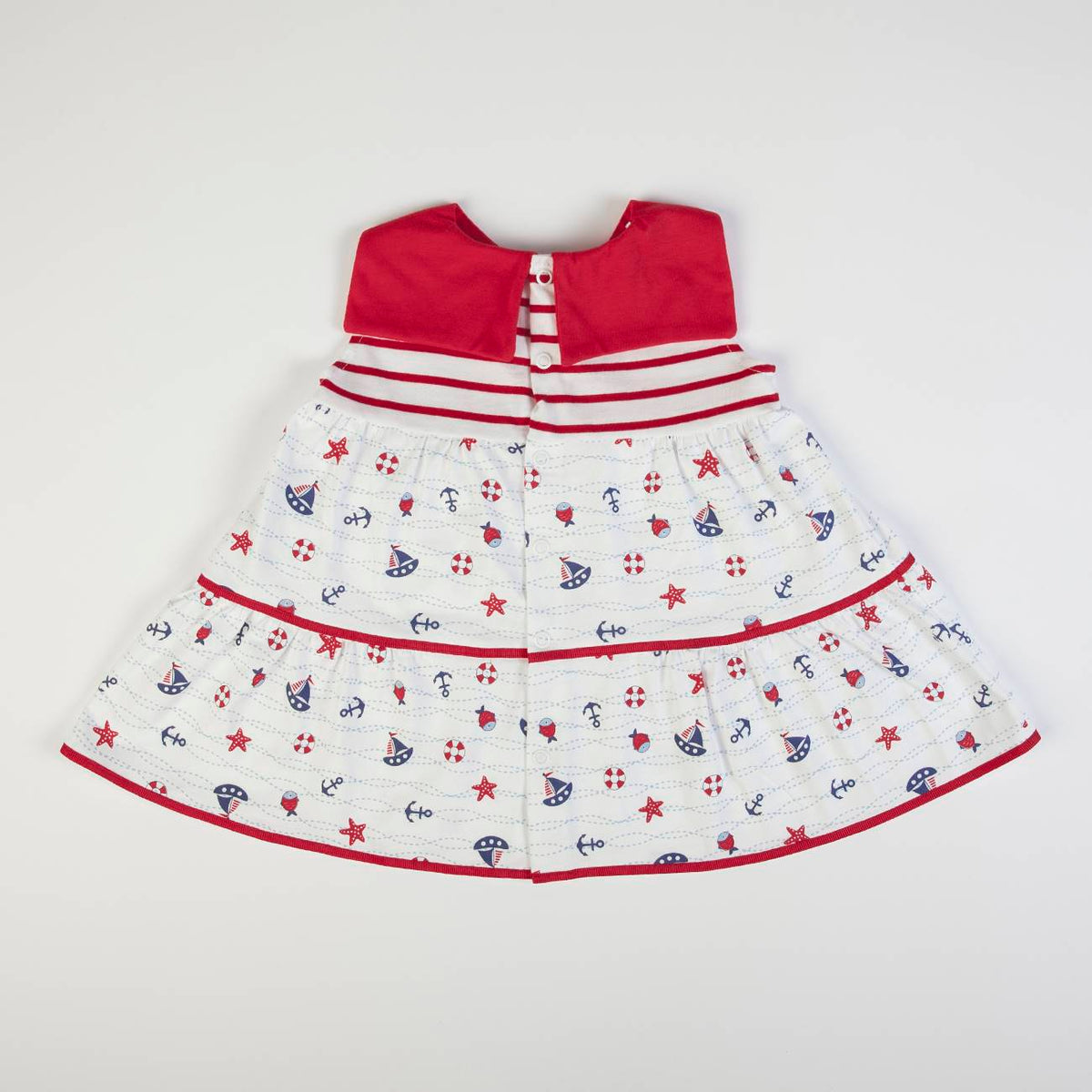 Vestito Bambina Estivo in Cotone Stampato - Marinara - Fs-Baby - retro