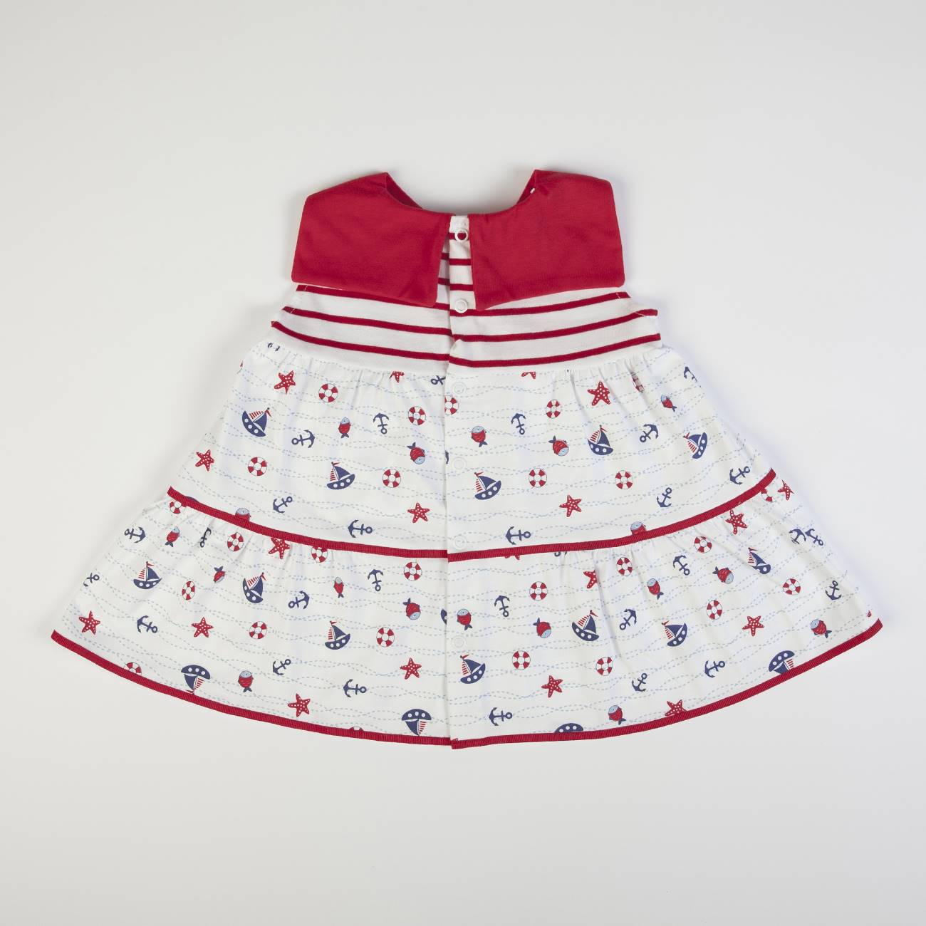 Vestito Bambina Estivo in Cotone Stampato - Marinara - Fs-Baby - retro