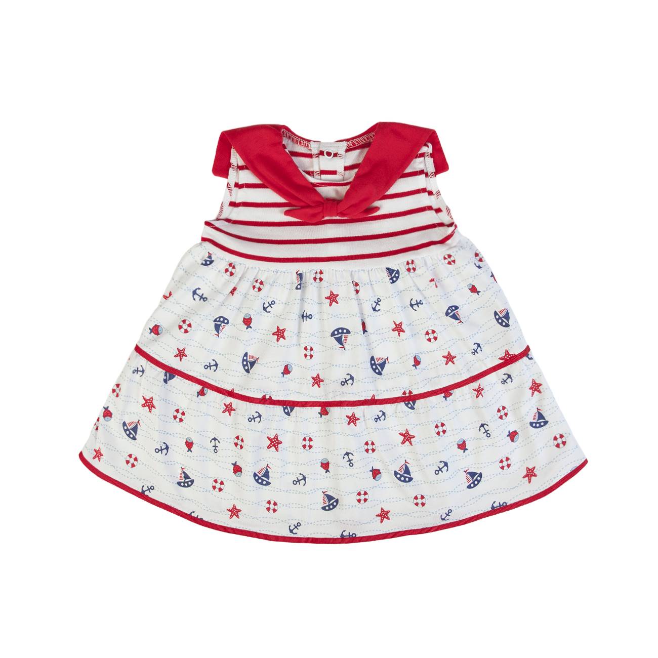 Vestito Bambina Estivo in Cotone Stampato - Marinara - Fs-Baby