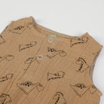 Pagliaccetto Neonato in Mussola di Cotone - Dinosauri - Fs-Baby - collo