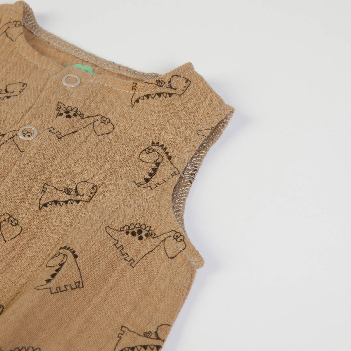 Pagliaccetto Neonato in Mussola di Cotone - Dinosauri - Fs-Baby - manica