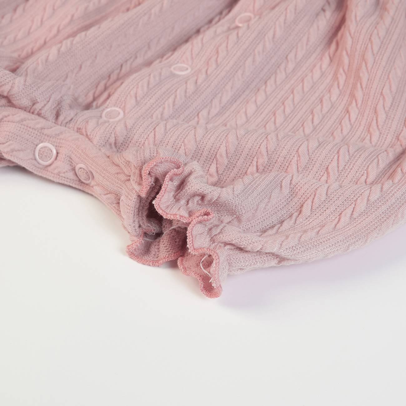 Pagliaccetto Neonata Bambina in Tessuto a Maglia Rosa Antico - Fs-Baby - elastico