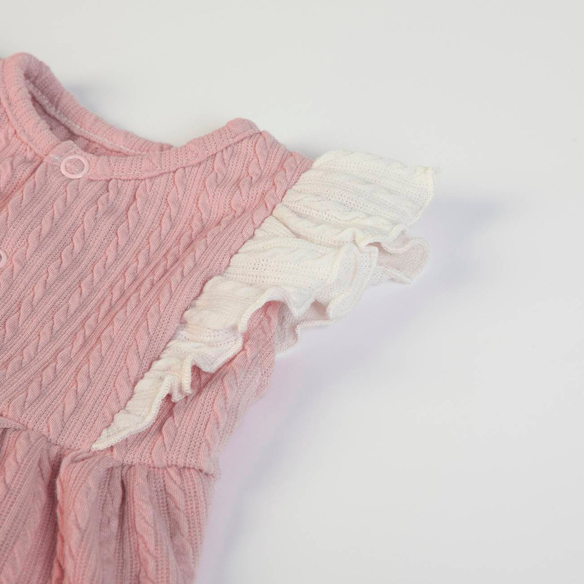 Pagliaccetto Neonata Bambina in Tessuto a Maglia Rosa Antico - Fs-Baby - rouge