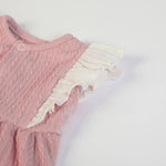 Pagliaccetto Neonata Bambina in Tessuto a Maglia Rosa Antico - Fs-Baby - rouge