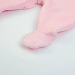 Tutina Neonato Nascita in Ciniglia Rigata Rosa - Fs Baby - piedino