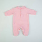Tutina Neonato Nascita in Ciniglia Rigata Rosa - Fs Baby - retro