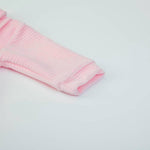 Completo Neonato Nascita in Ciniglia Rigata Rosa - polsino