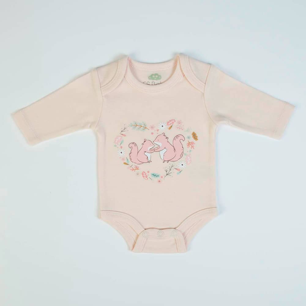 Set regalo Neonato Nascita 3 Pezzi - Scoiattoli - body