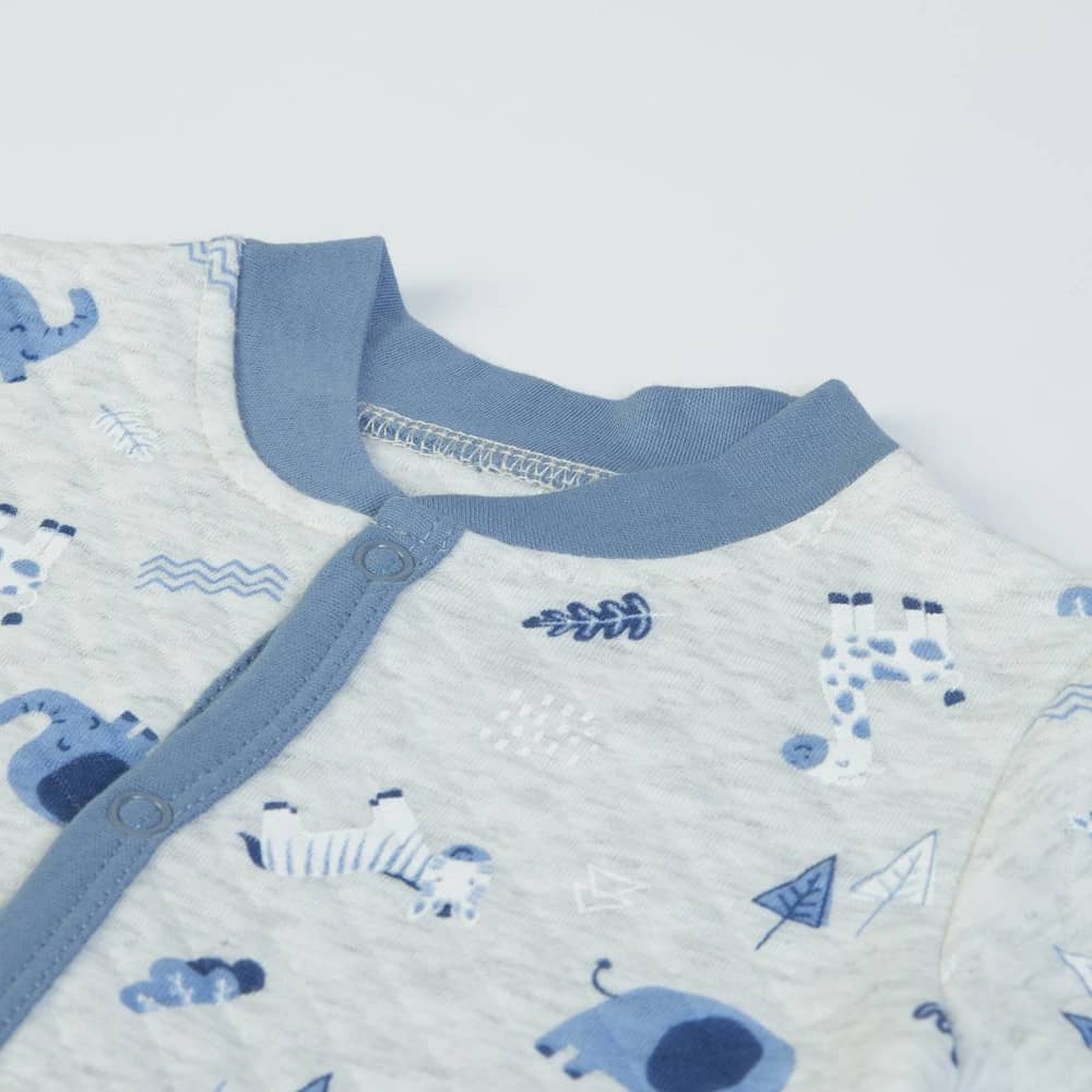 Tutina Neonato Nascita Caldo Cotone - Safari - collo
