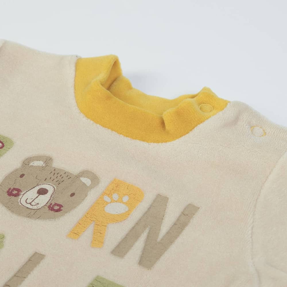 Completo Neonato Nascita in Ciniglia - Born Wild - collo