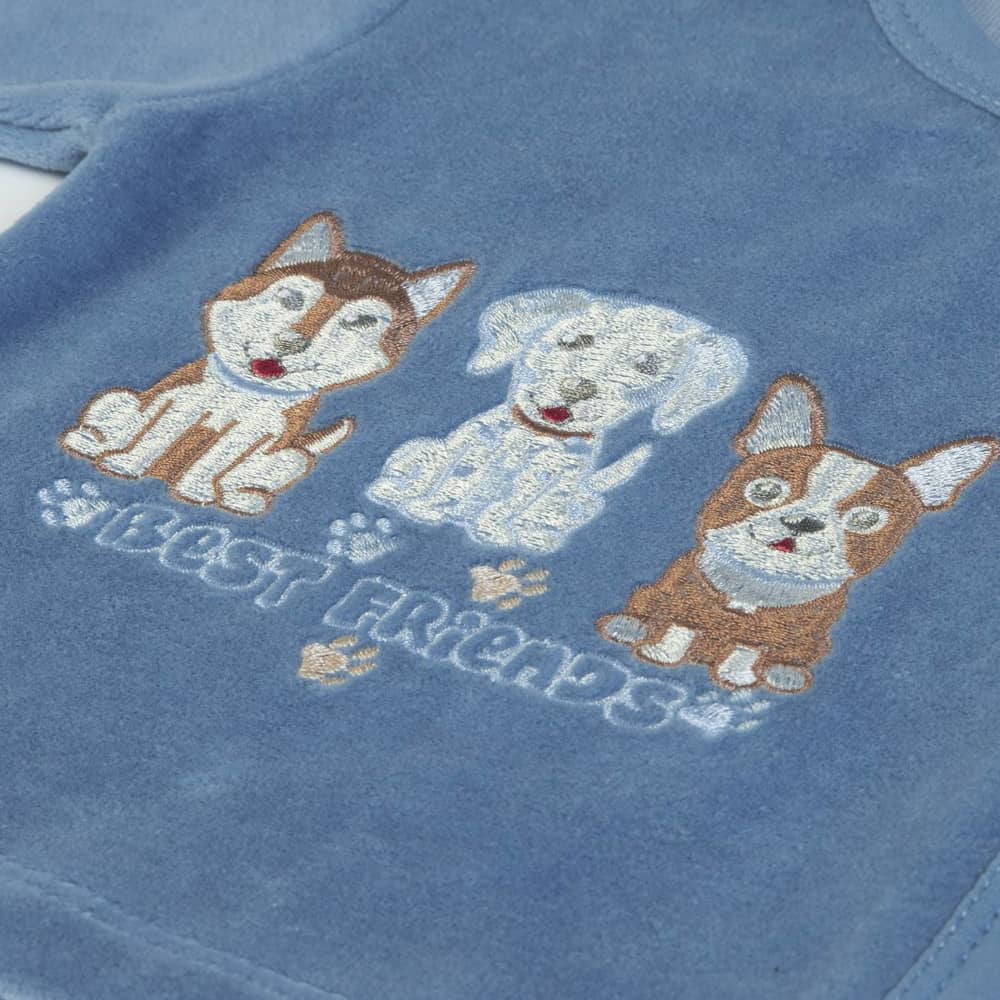 Completo Neonato Nascita in Ciniglia - Best Friends - ricamo