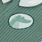 Tutina Neonato Nascita in Caldo Cotone - Coccodrillo - ricamo