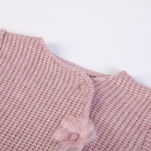 Tutina Neonata a Maglia 2 Pezzi - Rosa Cipria