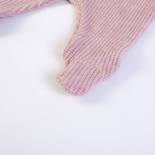 Tutina Neonata a Maglia 2 Pezzi - Rosa Cipria