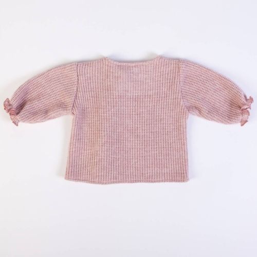 Tutina Neonata a Maglia 2 Pezzi - Rosa Cipria