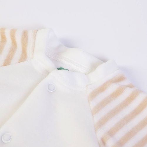 Tutina Neonato in Ciniglia - Bianco Beige - Orsetto