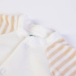 Tutina Neonato in Ciniglia - Bianco Beige - Orsetto