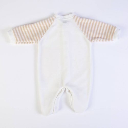 Tutina Neonato in Ciniglia - Bianco Beige - Orsetto